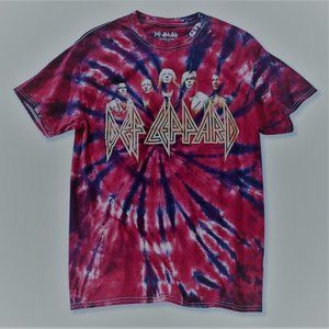 Def Leppard Photo Logo metal rock Tie Dye Official cotton M/L fit L NWT
